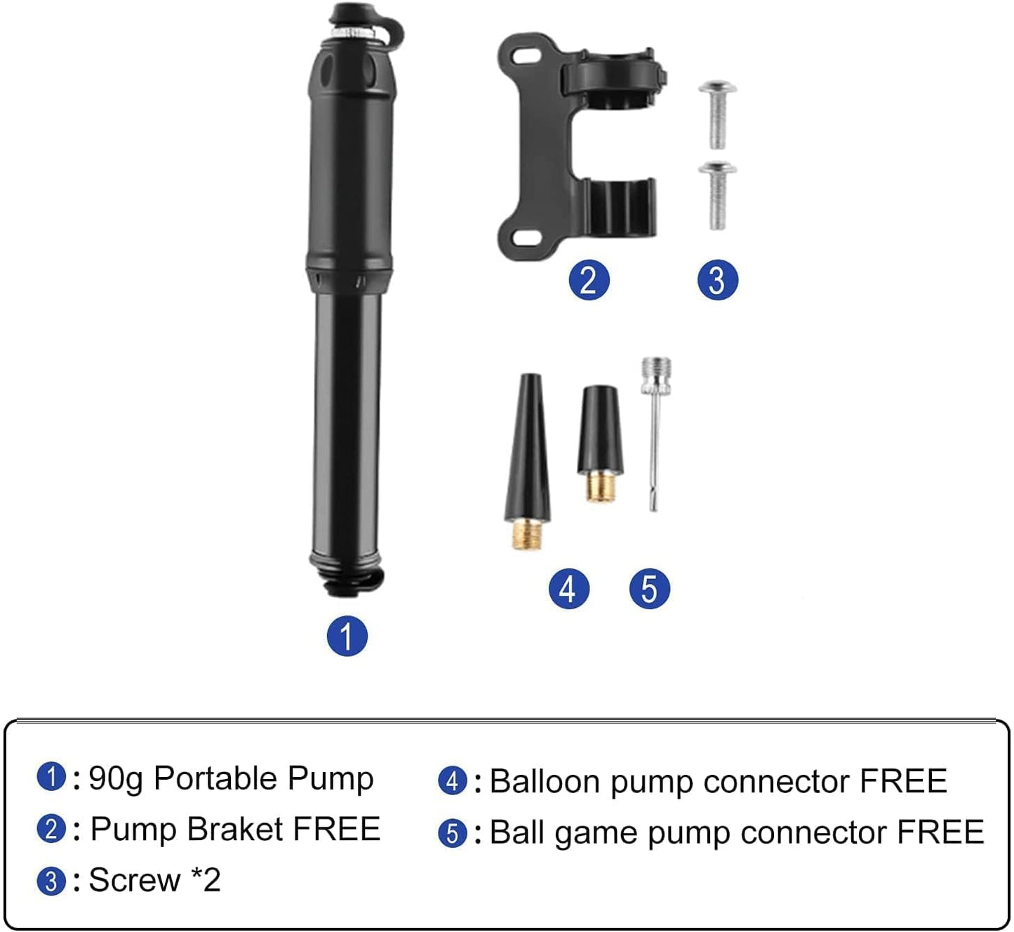 ENGWE Bike Pump,Electric Bicycle Mini Portable with Presta & Schrader Valves, Pressure 100 PSI Bike Tire Pump Universal