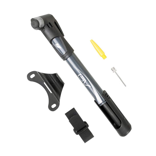 BV Mini Bike Pump Portable Frame Pump, Air Ball Pump Inflator with Ball Pump Needles, Fits Presta & Schrader- Smart Valve