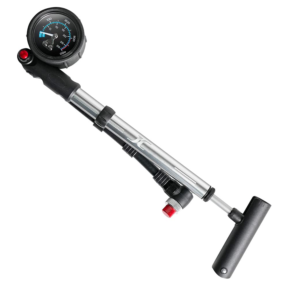 BV Mini Bike Pump Portable Frame Pump, Air Ball Pump Inflator with Ball Pump Needles, Fits Presta & Schrader- Smart Valve