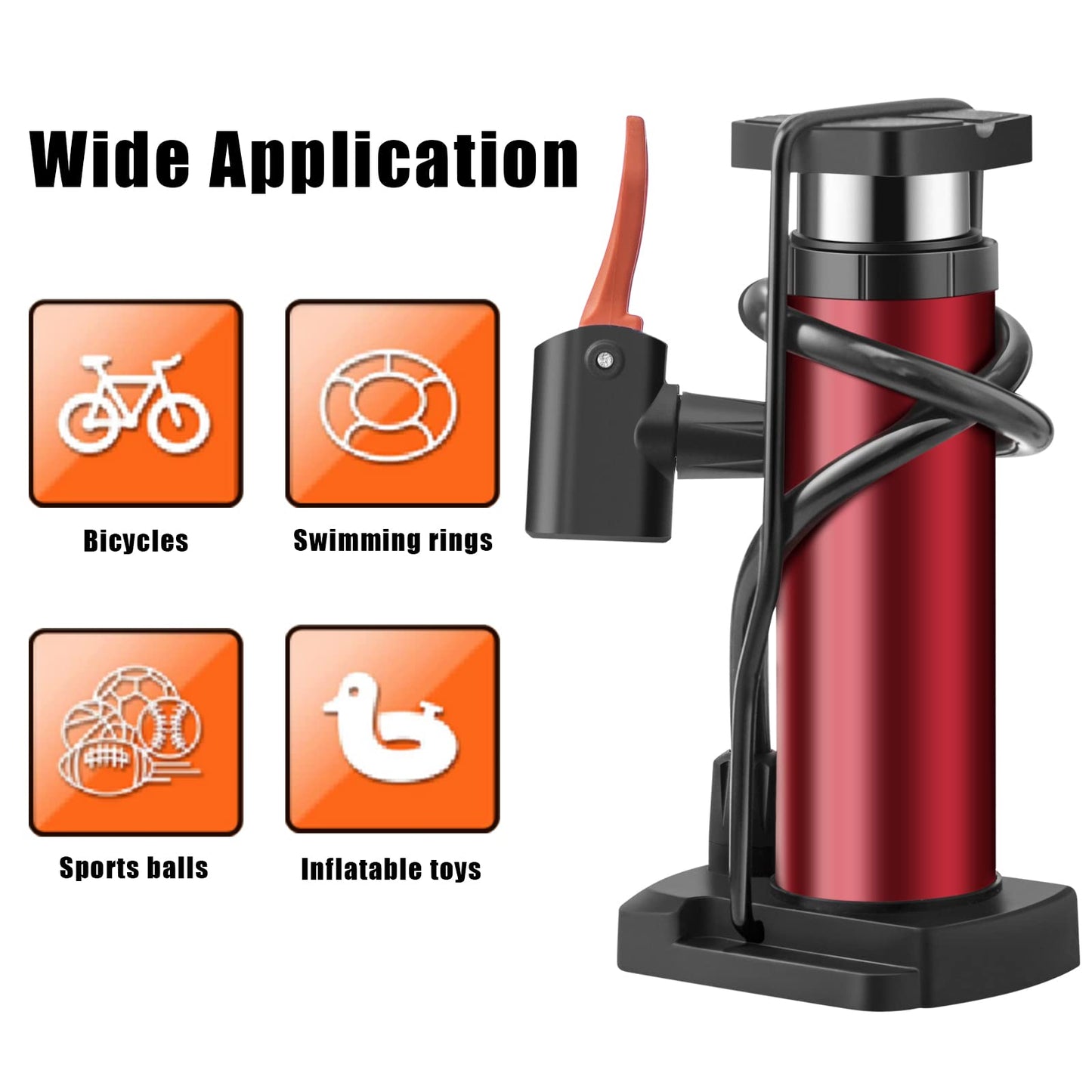 Bike Pump Portable, Mini Bicycle Pump, 120 PSI Hand Air Pumps with Presta and Schrader Valve for Bike Tires, Balls, Balloons