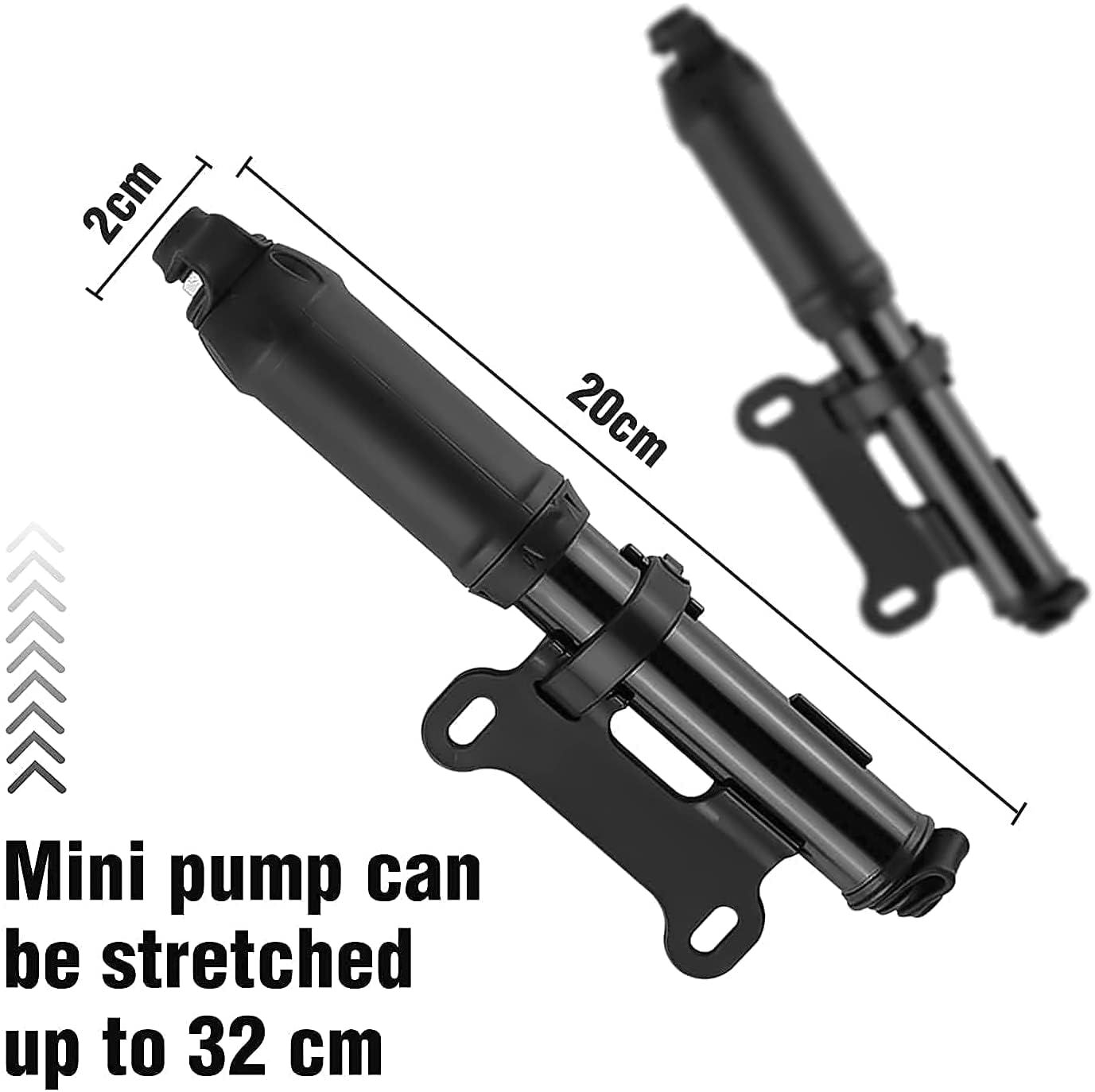 ENGWE Bike Pump,Electric Bicycle Mini Portable with Presta & Schrader Valves, Pressure 100 PSI Bike Tire Pump Universal