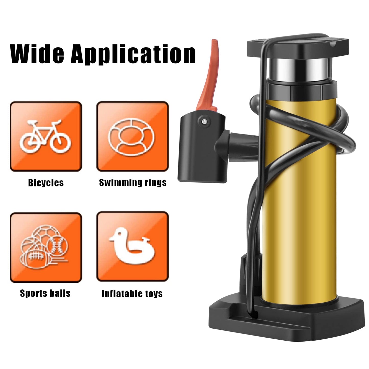 Bike Pump Portable, Mini Bicycle Pump, 120 PSI Hand Air Pumps with Presta and Schrader Valve for Bike Tires, Balls, Balloons