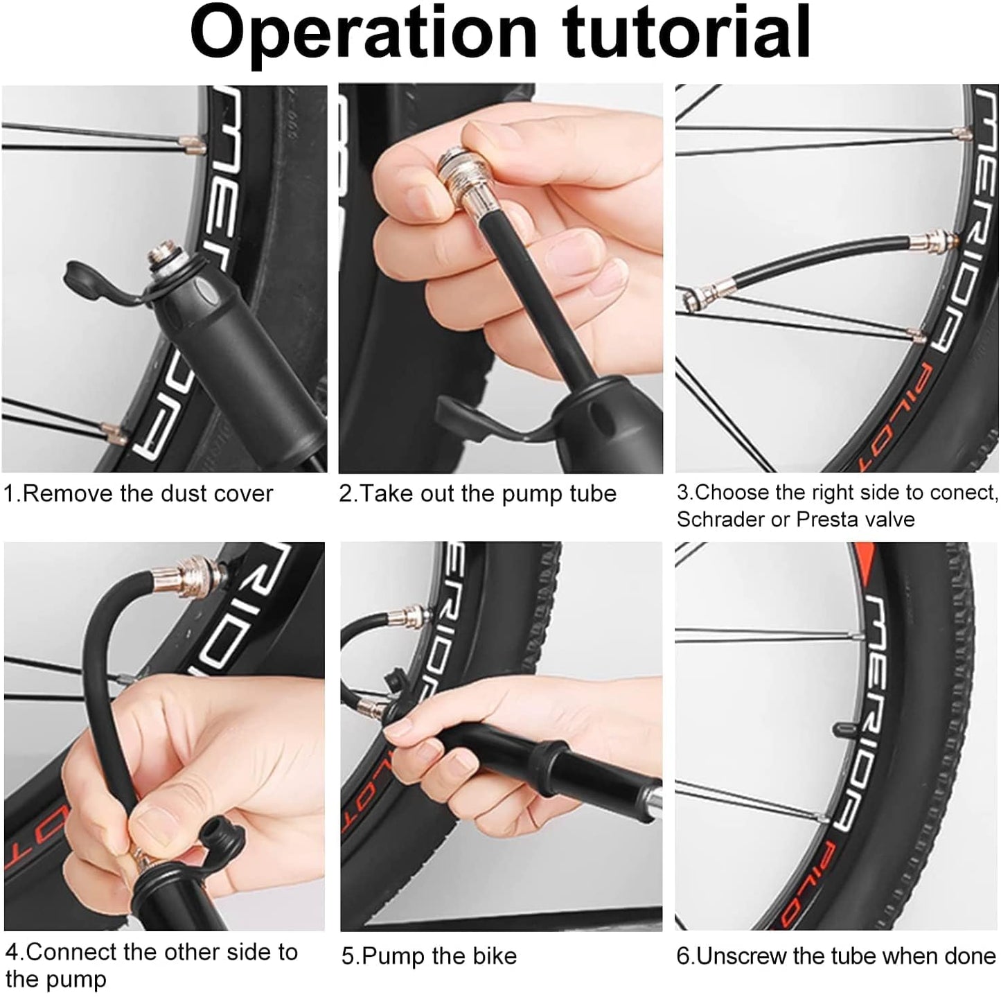 ENGWE Bike Pump,Electric Bicycle Mini Portable with Presta & Schrader Valves, Pressure 100 PSI Bike Tire Pump Universal