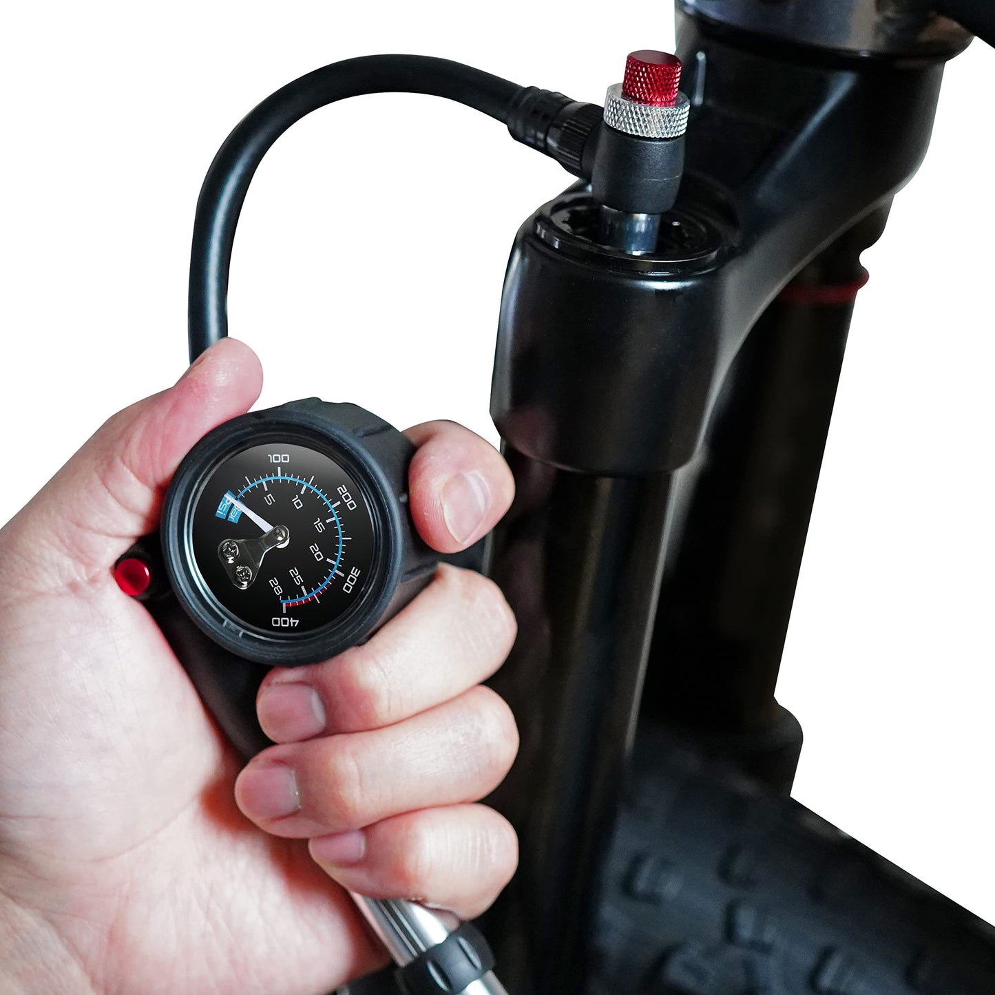 BV Mini Bike Pump Portable Frame Pump, Air Ball Pump Inflator with Ball Pump Needles, Fits Presta & Schrader- Smart Valve